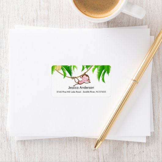 Little Monkey Baby shower adres Label (Insitu)