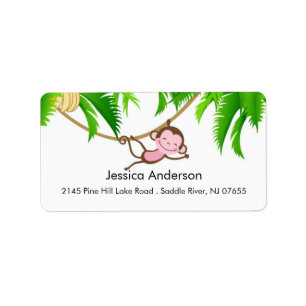 Little Monkey Baby shower adres Label