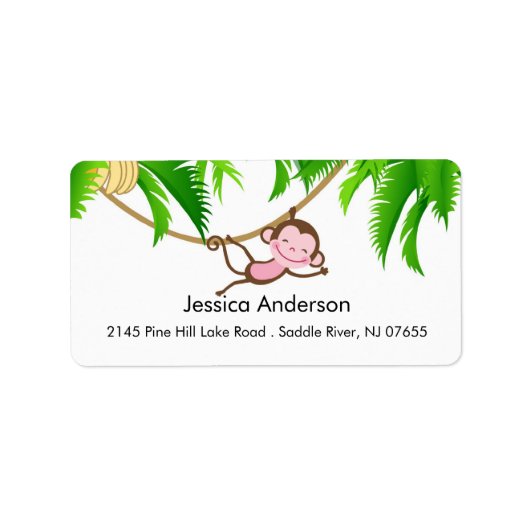 Little Monkey Baby shower adres Label (Voorkant)