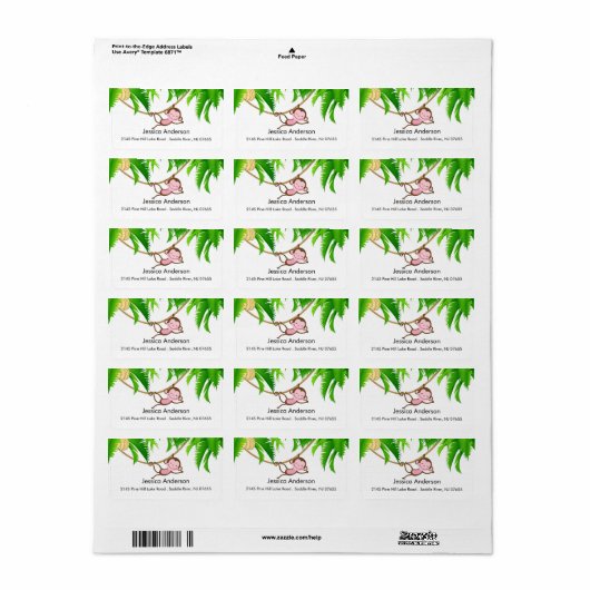 Little Monkey Baby shower adres Label (Full Sheet)