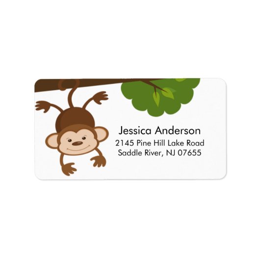 Little Monkey Baby shower adres Label (Voorkant)