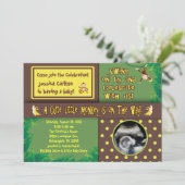 Little Monkey Baby shower Invitation Kaart (Staand voorkant)