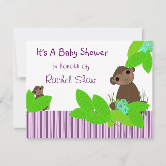 Little Monkey Baby shower Invitation Kaart (Voorkant)