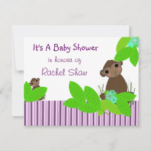 Little Monkey Baby shower Invitation Kaart