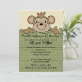 Little Monkey Baby shower Invitation Kaart (Staand voorkant)