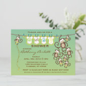Little Monkey Baby shower Invitation Kaart (Staand voorkant)