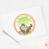 Little Monkey Baby shower Ronde Sticker (Envelop)