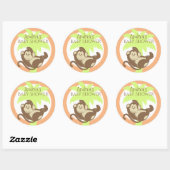 Little Monkey Baby shower Ronde Sticker (Vel)