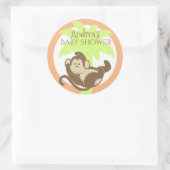 Little Monkey Baby shower Ronde Sticker (Tas)