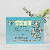 Little Monkey Baby Shower - Uitnodiging (Staand voorkant)