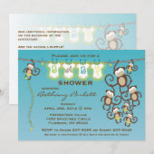 Little Monkey Baby Shower - Uitnodiging (Voorkant / Achterkant)