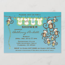 Little Monkey Baby Shower - Uitnodiging
