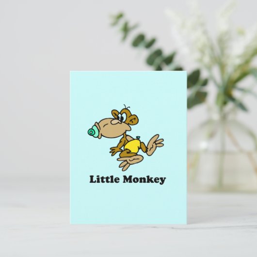 Little Monkey baby T-shirt Briefkaart (Staand voorkant)