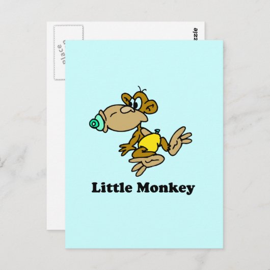 Little Monkey baby T-shirt Briefkaart (Voorkant / Achterkant)