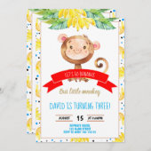 Little Monkey Bananas Oerwoud Boy Birthday Kaart (Voorkant / Achterkant)