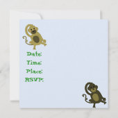Little Monkey Birthday Invitation Kaart (Achterkant)