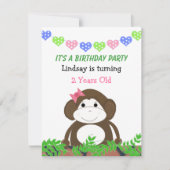 Little Monkey Birthday Invitation Kaart (Voorkant)