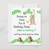 Little Monkey Birthday Invitations Kaart (Voorkant)