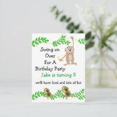 Little Monkey Birthday Invitations Kaart (Staand voorkant)