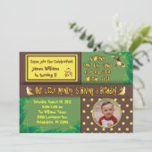 Little Monkey Birthday Party Invitation Kaart (Staand voorkant)