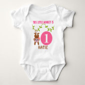Little Monkey Birthday Personalized Romper (Voorkant)