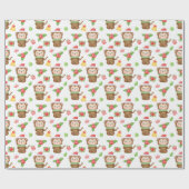Little Monkey Christmas Cadeaupapier (Vlak)