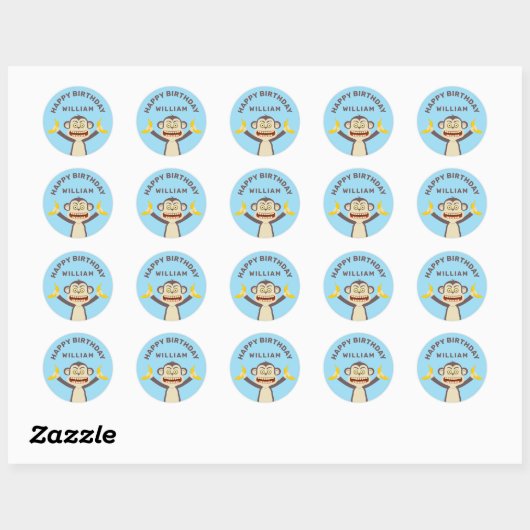Little Monkey Classic Ronde Sticker (Vel)