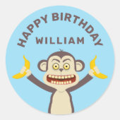 Little Monkey Classic Ronde Sticker (Voorkant)