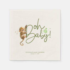 Little Monkey Cute Oerwoud Safari Baby shower Servet