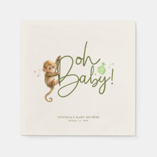 Little Monkey Cute Oerwoud Safari Baby shower Servet