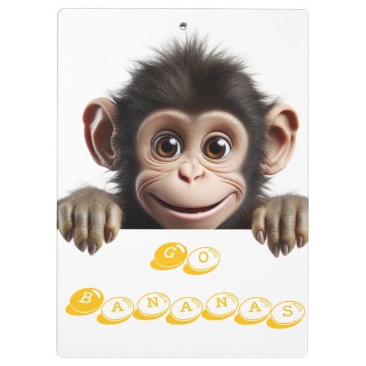 Little Monkey Go Bananas Klembord (Achterkant)