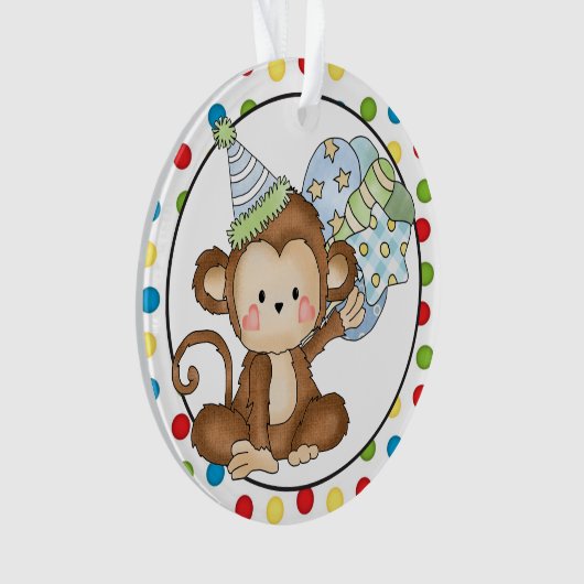 Little Monkey Happy Birthday Ornament (voorkant)