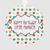 Little Monkey Happy Birthday Ornament (achterkant)