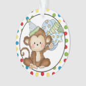Little Monkey Happy Birthday Ornament (voorkant)