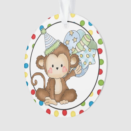 Little Monkey Happy Birthday Ornament (voorkant)