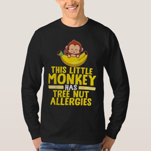 Little Monkey Has Tree Nut Allergies T-shirt (Voorkant)