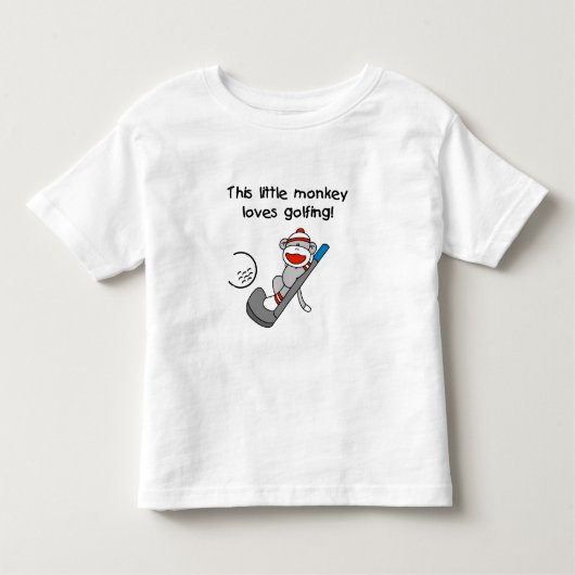 Little Monkey houdt van Golfing Kinder Shirts (Voorkant)