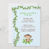 Little Monkey in een Wieg Boy Baby shower Kaart (Achterkant)