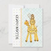 Little Monkey, Jongen Baby Geboorte Aankondiging 3 (Achterkant)