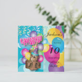 Little Monkey Kids Birthday Party Kaart (Staand voorkant)