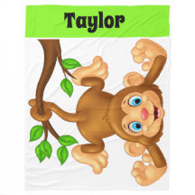 Little Monkey Lg. Fleece Deken