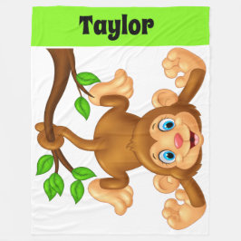 Little Monkey Lg. Fleece Deken