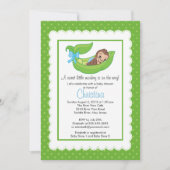 Little Monkey Pea Pod Baby Shower Invitations Kaart (Voorkant)