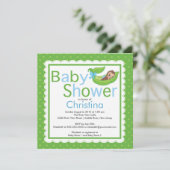 Little Monkey Pea Pod Baby Shower Invitations Kaart (Staand voorkant)