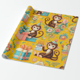 Little Monkey Wrapping Paper Cadeaupapier