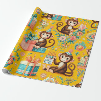 Little Monkey Wrapping Paper Cadeaupapier
