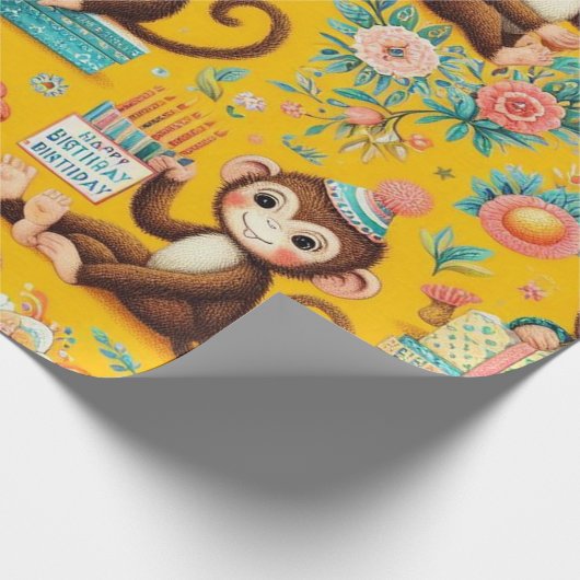 Little Monkey Wrapping Paper Cadeaupapier (Hoek)