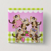 Little Monkeys Sleepover Button (Voorkant)