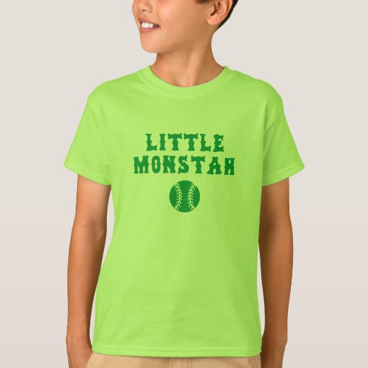 Little Monstah Green Kinder Shirt (Voorkant)