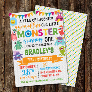 Little Monster 1st Birthday Kaart
